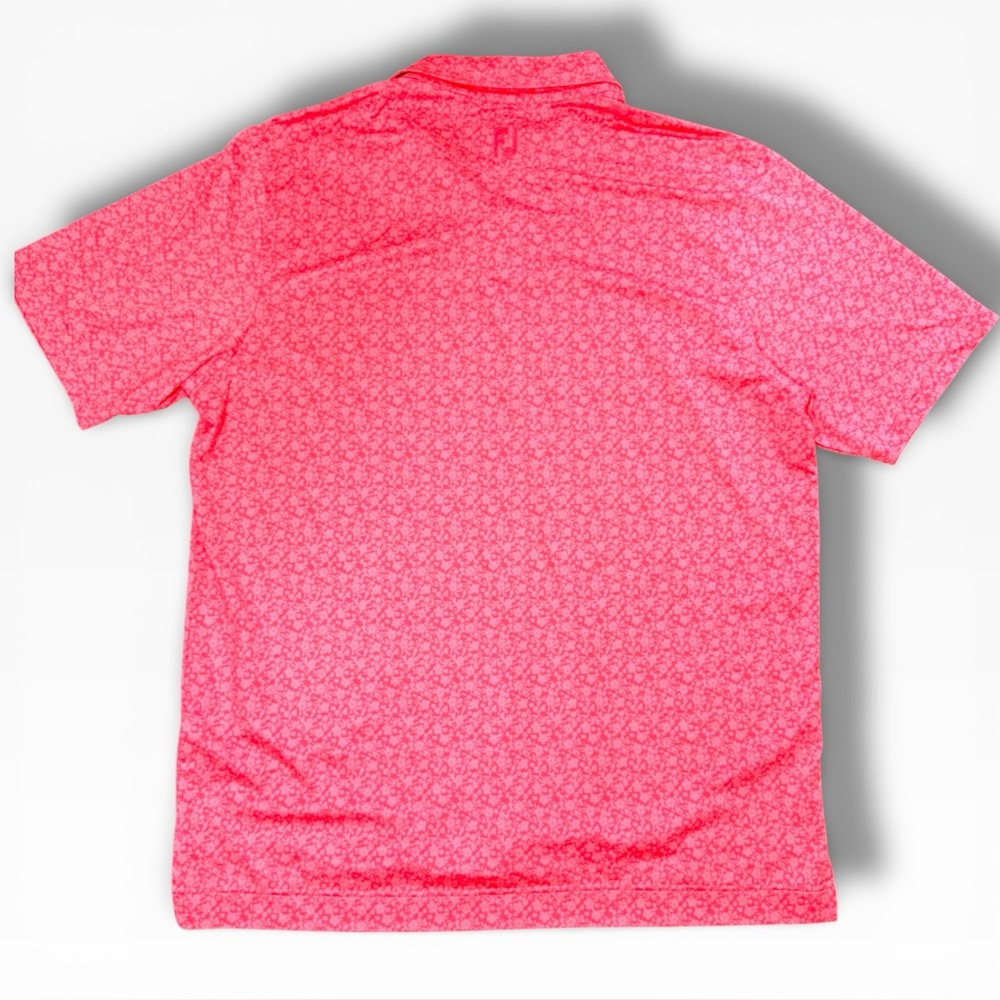 FootJoy Men's Painted Floral Lisle Self Collar Golf Polo ProDry Performance  XL - Picture 2 of 9